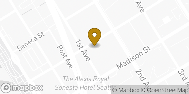 Map showing the location of WeWork in Seattle, WA 98104
