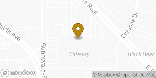 Map showing the location of Amazon Locker - Manon in Sunnyvale, CA 94087