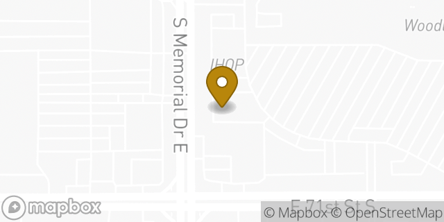 Map showing the location of Olive Garden in Tulsa, OK 74133