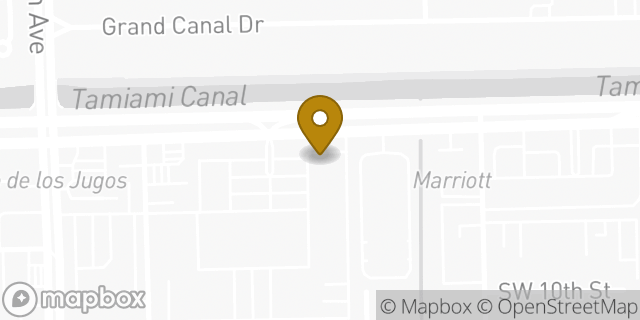 Map showing the location of Starbucks in Miami, FL 33144