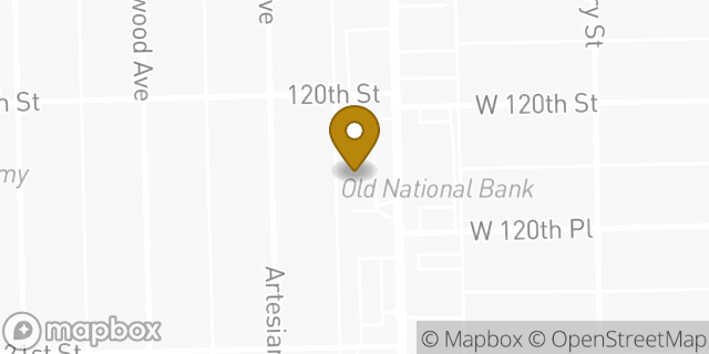 Map showing the location of AutoZone in Blue Island, IL 60406