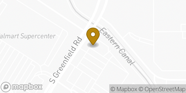 Map showing the location of Starbucks in Mesa, AZ 85206