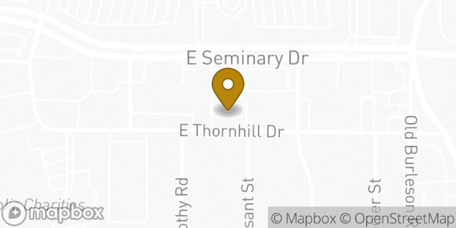 Map showing the location of Bank of America Financial Center & Drive-Thru ATM | South Fort Worth in Fort Worth, TX 76115