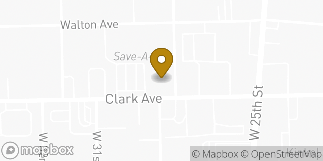 Map showing the location of AutoZone in Cleveland, OH 44109