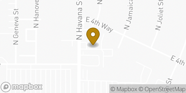 Map showing the location of Enterprise Rent-A-Car in Aurora, CO 80010