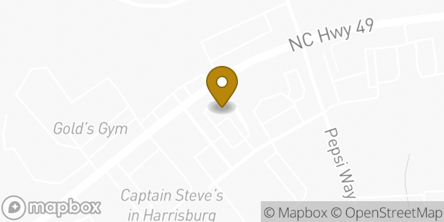 Map showing the location of Panera Bread in Harrisburg, NC 28075