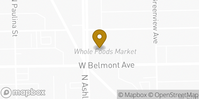 Map showing the location of Whole Foods Market in Chicago, IL 60657