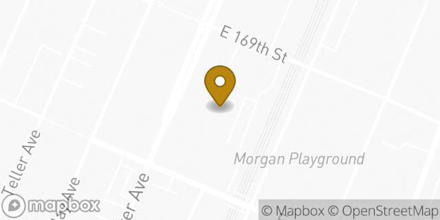 Map showing the location of Amazon Locker - Ariana in Bronx, NY 10456