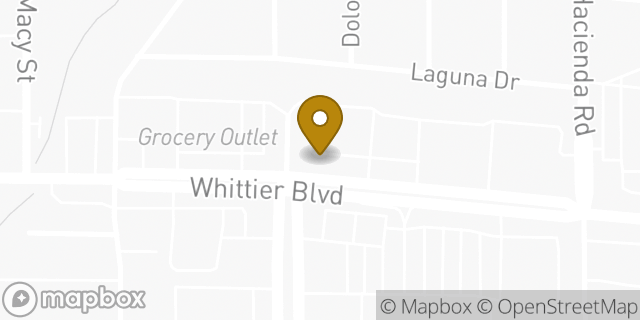 Map showing the location of Chase Bank in La Habra, CA 90631
