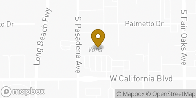 Map showing the location of Vons in Pasadena, CA 91105