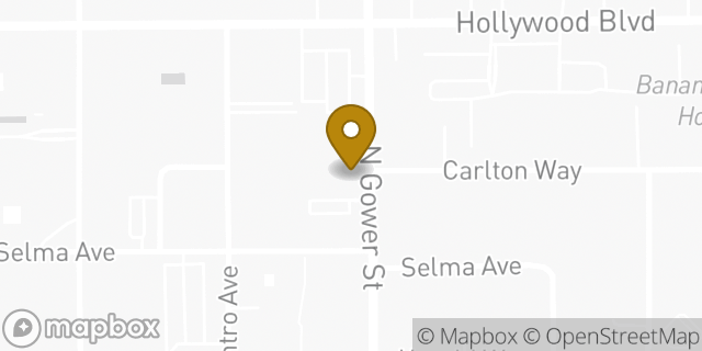 Map showing the location of Enterprise Rent-A-Car in Los Angeles, CA 90028
