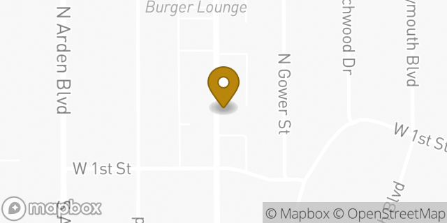 Map showing the location of Peet's Coffee in Los Angeles, CA 90004