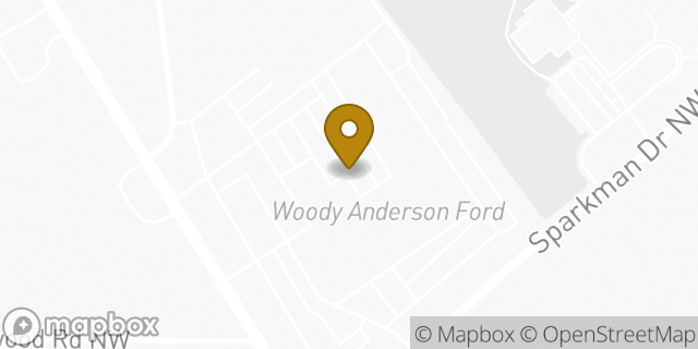 Map showing the location of Woody Anderson Ford in Huntsville, AL 35816
