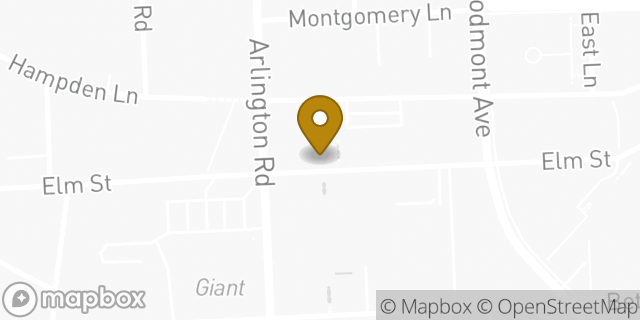 Map showing the location of Dunkin Donuts in Bethesda, MD 20814