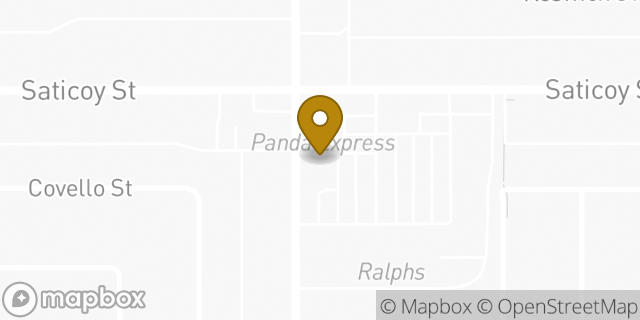 Map showing the location of Starbucks in Los Angeles, CA 91406