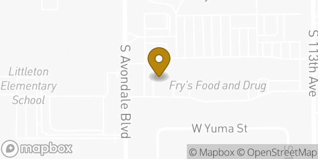 Map showing the location of Subway in Avondale, AZ 85323