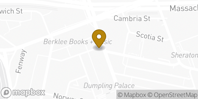 Map showing the location of Dunkin' in Boston, MA 02115