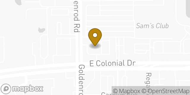 Map showing the location of Papa Johns Pizza in Orlando, FL 32807
