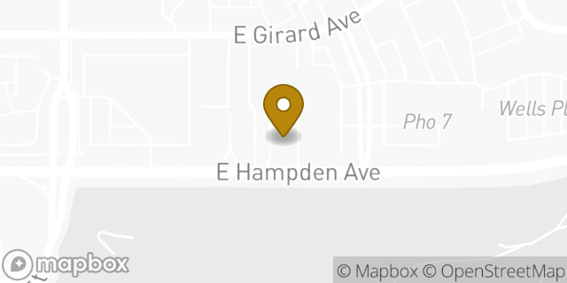 Map showing the location of Starbucks in Denver, CO 80231