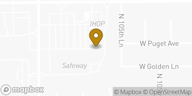Map showing the location of The UPS Store in Peoria, AZ 85345