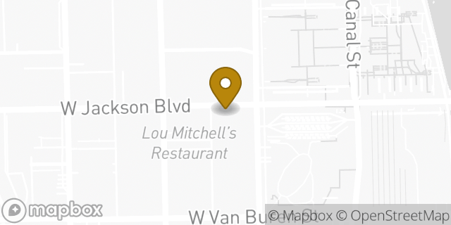 Map showing the location of Dunkin' in Chicago, IL 60661