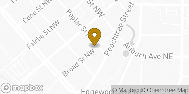 Map showing the location of Subway Atlanta LLC in Atlanta, GA 30303