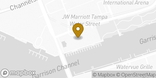Map showing the location of Hertz Car Rental - Tampa - Marriott Waterside HLE in Tampa, FL 33602