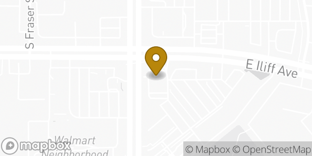 Map showing the location of Chase Bank in Aurora, CO 80013