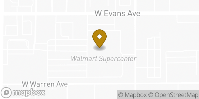 Map showing the location of Walmart in Denver, CO 80219