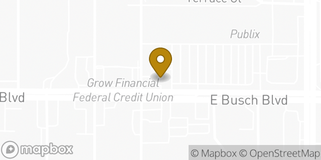 Map showing the location of Dunkin' in Temple Terrace, FL 33617