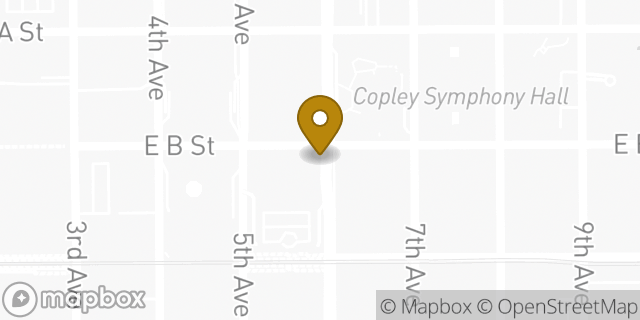 Map showing the location of Starbucks in San Diego, CA 92101