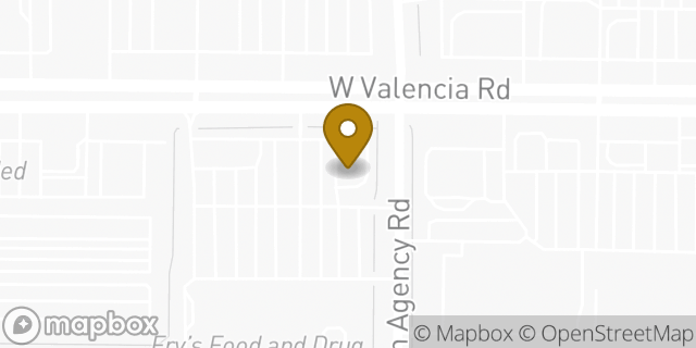 Map showing the location of Starbucks in Tucson, AZ 85746