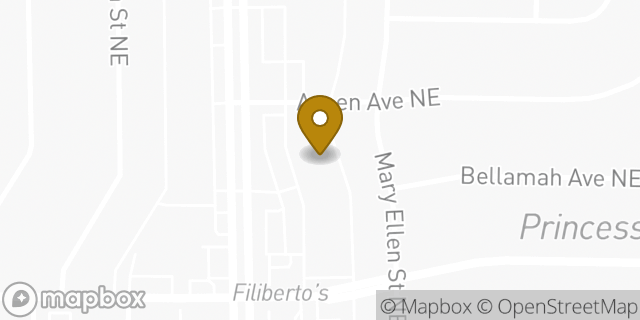 Map showing the location of AutoZone in Albuquerque, NM 87112