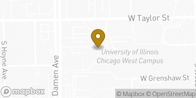 Map showing the location of Dunkin' in Chicago, IL 60607