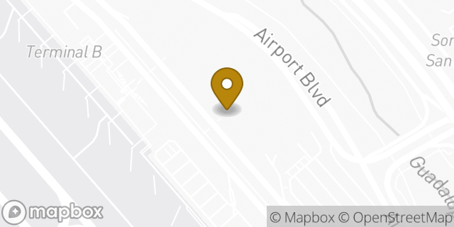 Map showing the location of Alamo Rent A Car in San Jose, CA 95110