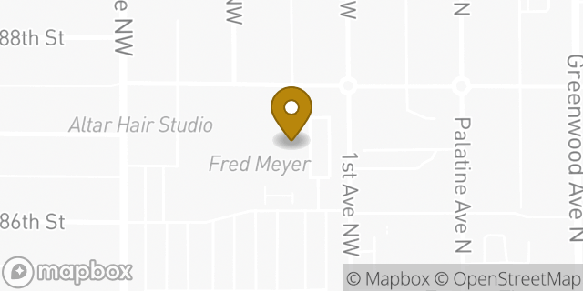 Map showing the location of Starbucks Coffee Company in Seattle, WA 98117