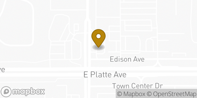 Map showing the location of Starbucks in Colorado Springs, CO 80915