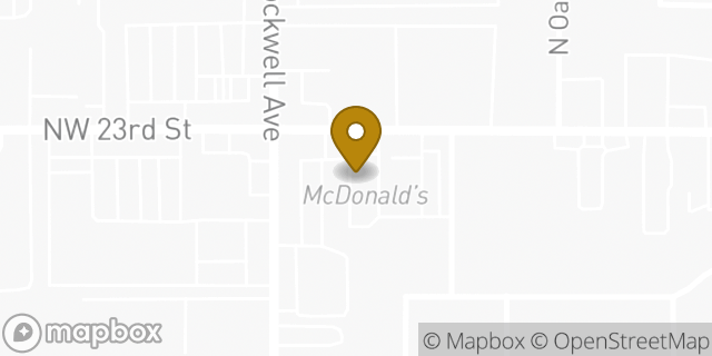 Map showing the location of McDonald's in Bethany, OK 73008