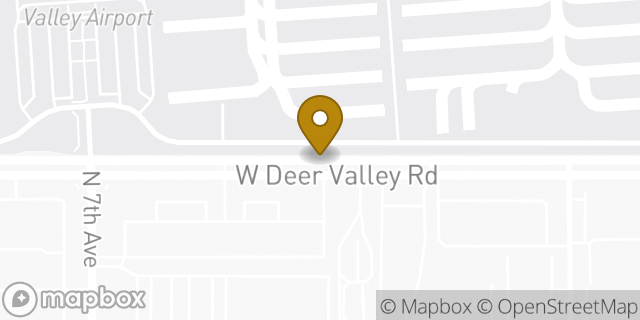 Map showing the location of Phoenix - Deer Valley Cutter Aviation (Private Flights Only) in Phoenix, AZ 85027