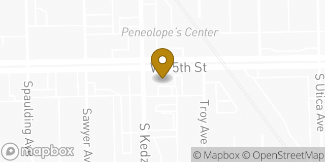 Map showing the location of Chase Bank in Evergreen Park, IL 60805