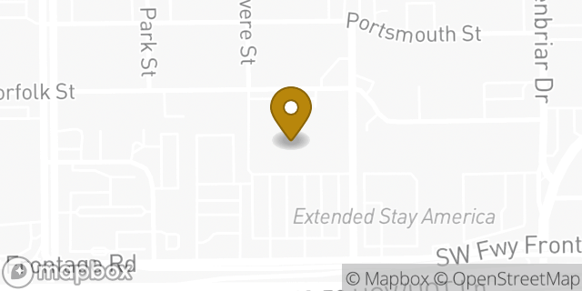 Map showing the location of Academy Sports + Outdoors in Houston, TX 77098