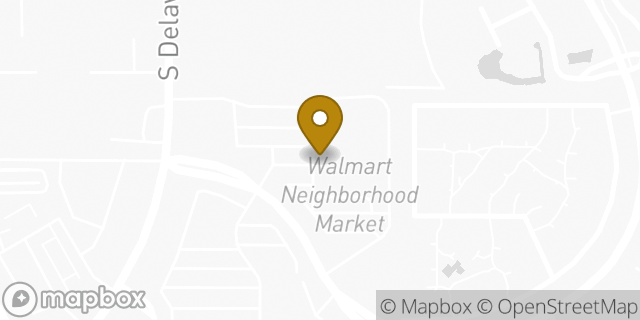 Map showing the location of Walmart Neighborhood Market in Tulsa, OK 74137