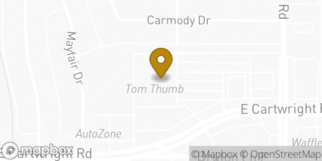 Map showing the location of Tom Thumb in Mesquite, TX 75149