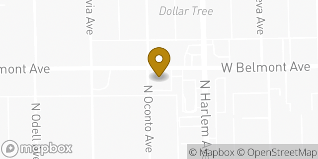 Map showing the location of Bank of America Financial Center & Drive-Thru ATM | Belmont/Oconto in Chicago, IL 60634