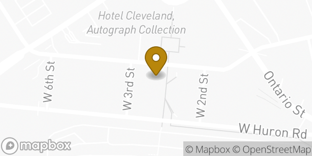 Map showing the location of Dunkin' in Cleveland, OH 44113