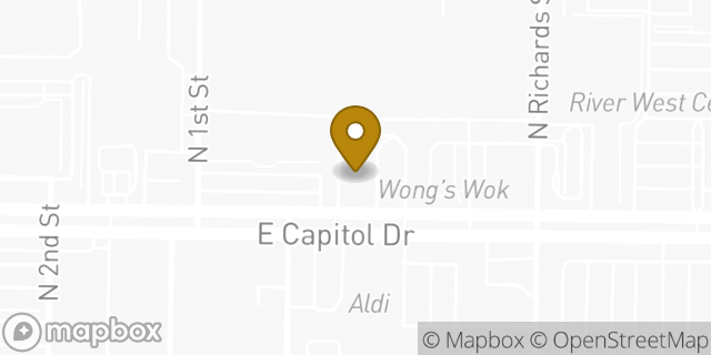 Map showing the location of AutoZone Auto Parts in Milwaukee, WI 53212