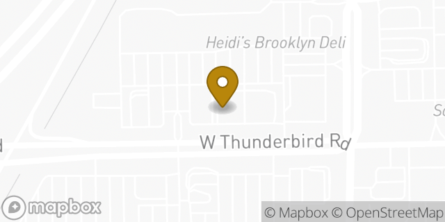 Map showing the location of Dunkin' in Peoria, AZ 85381