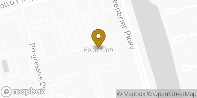 Map showing the location of Food Lion in Chesapeake, VA 23320