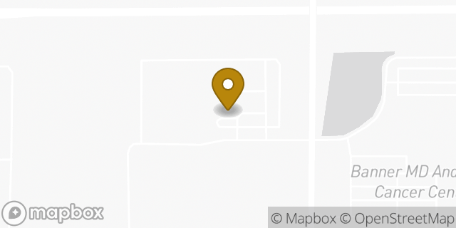 Map showing the location of Banner Rehabilitation Hospital East in Mesa, AZ 85206