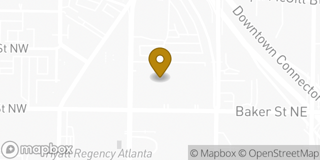 Map showing the location of Dunkin' in Atlanta, GA 30303